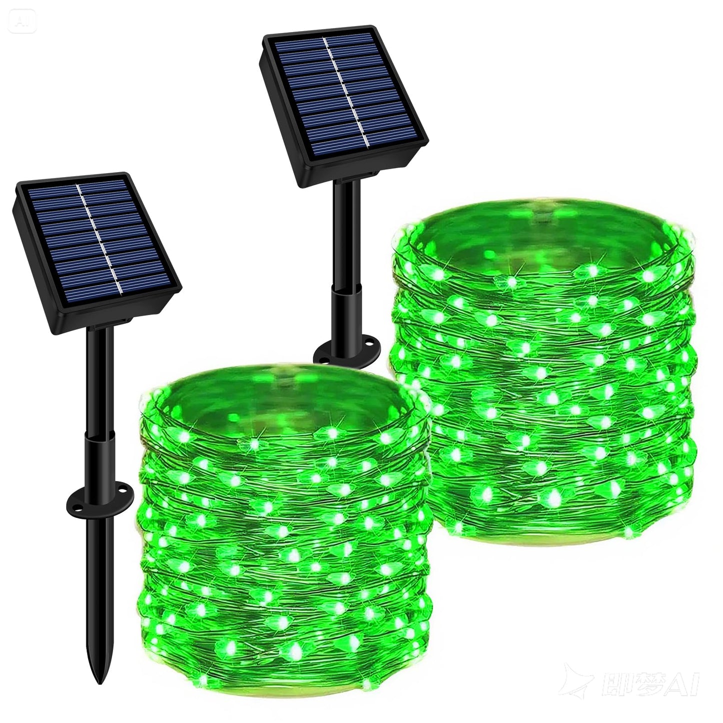 Solar String Lights Outdoor Waterproof 2 Pack Total 66Ft 200Led 8 Modes Twinkle Lights Solar Fairy Lights For Patio  Garden Yard Party Wedding Tree Christmas Halloween Decoration  Green
