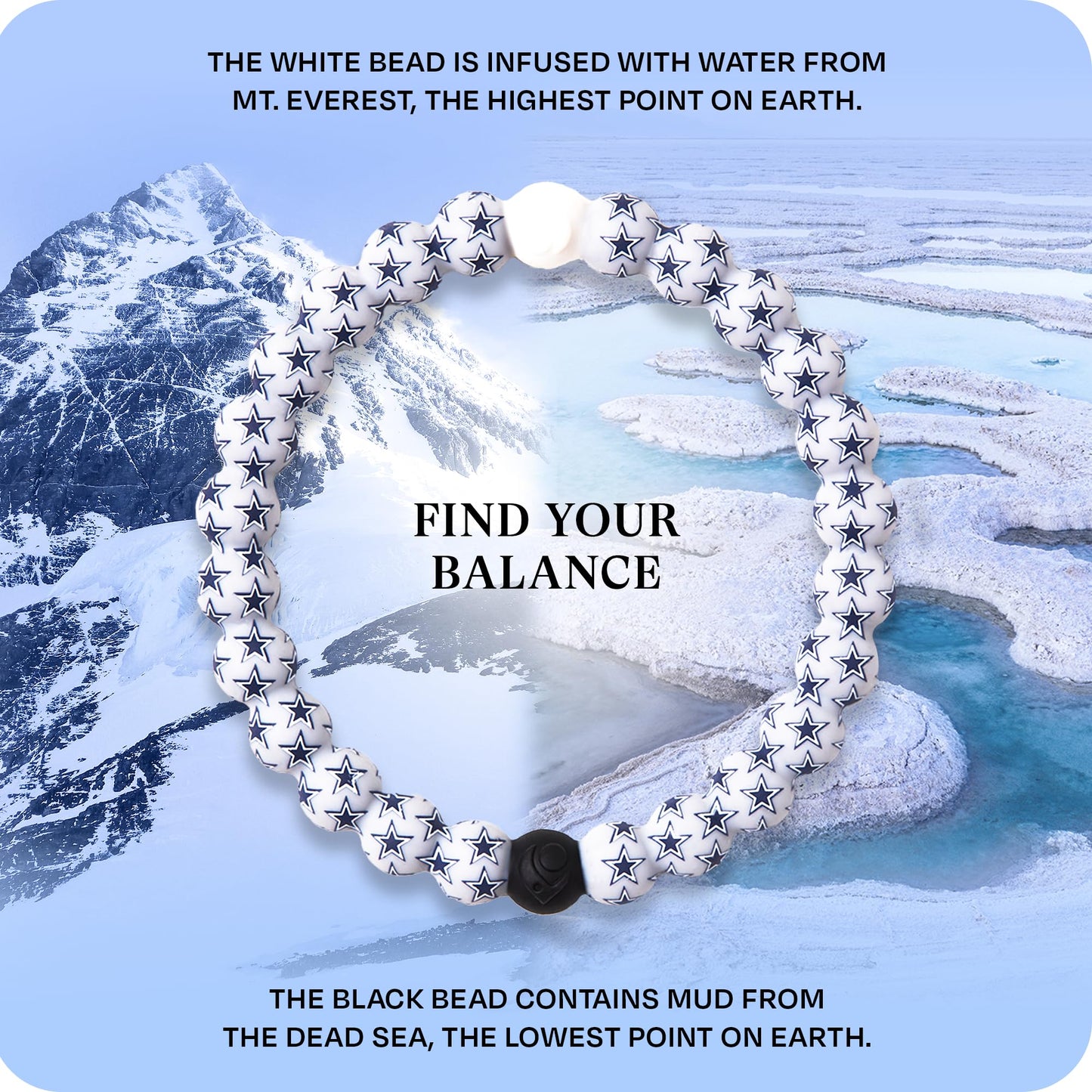 Lokai Silicone Beaded Bracelet for Men & Women, NFL Football Collection - Dallas Cowboys, Logo, Medium - Silicone Jewelry Fashio
