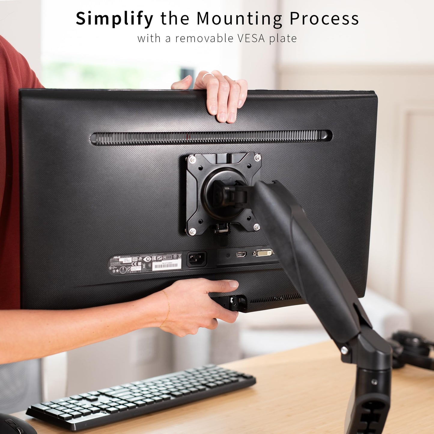 Vivo Adapter Vesa Mount Quick Release Bracket Kit, Stand Attachment And Wall Mount Removable Vesa Plate For Easy Lcd Monitor And