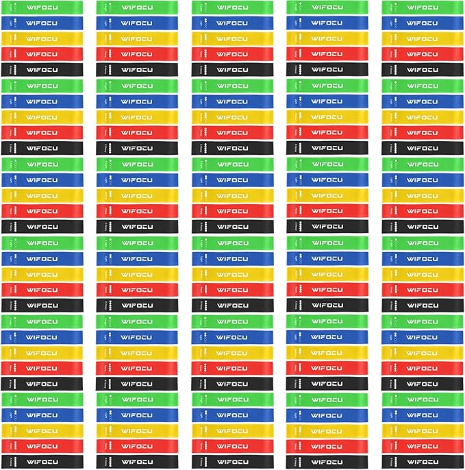 150 Pcs Bulk Fitness Resistance Bands Set for Gym Members Sports Class Students Gift, 5 Pieces Each with Storage & Carry B...