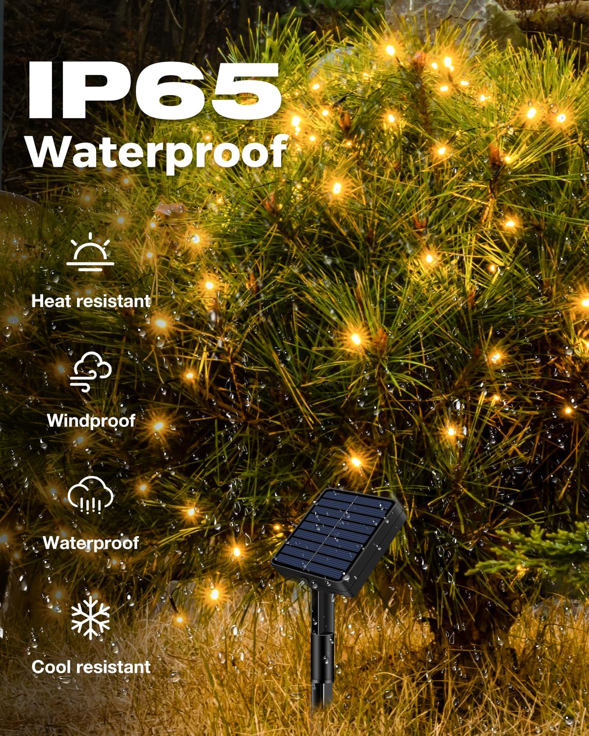 Bitjam 6 Pack Solar Fairy Lights For Outside Waterproof  Total 147Ft 450Led Solar String Lights Outdoor 8 Modes Solar Twinkle Lights For Garden Yard Christmas Tree Wedding Party Decor  Warm White