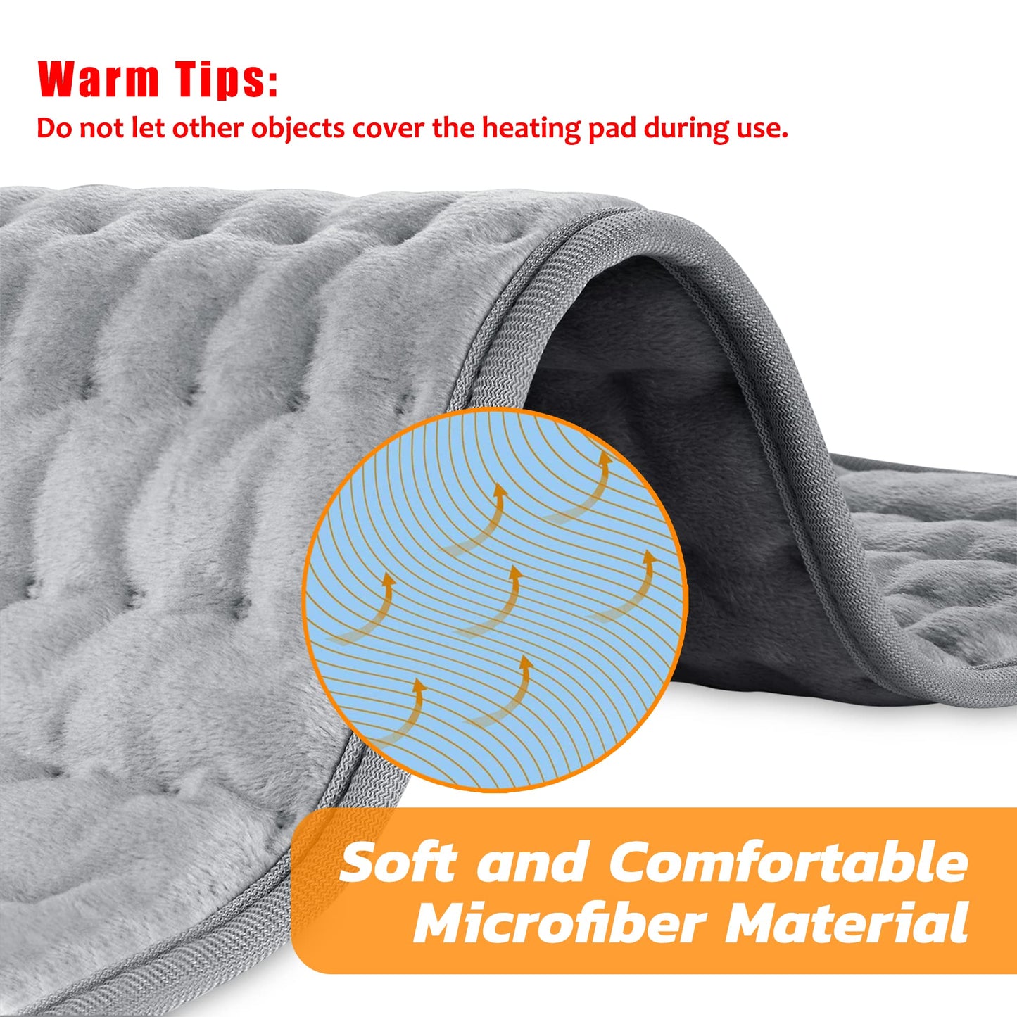 Electric Heating pad for Back Neck Shoulder Knee Arms Legs- Electric Heat Pads with 6 Heat Settings & Auto Shut Off &Dry/Moist Heat Heating Pad for Birthday Mother Father Gril Men Women