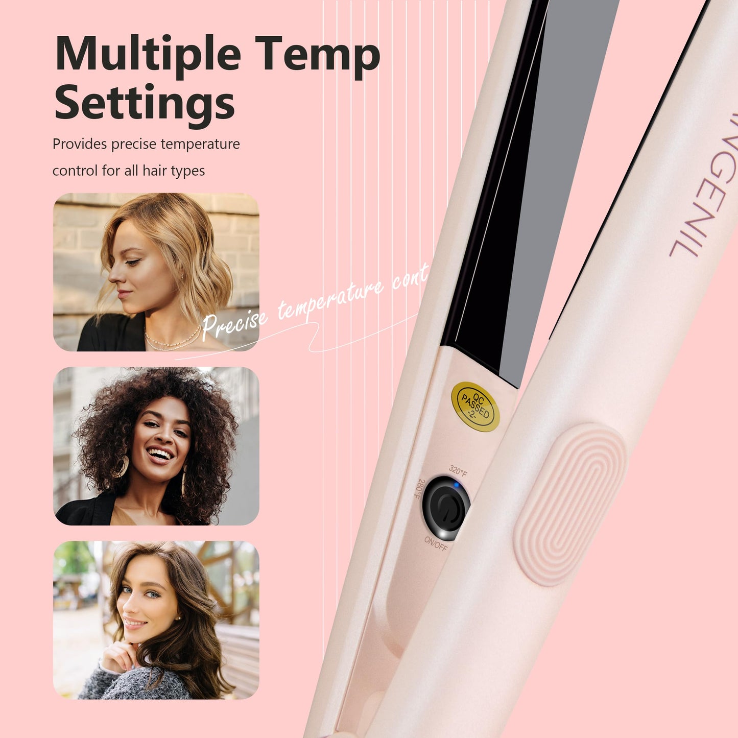 ANGENIL Pro Titanium Flat Iron Hair Straightener and Curler 2 in 1, Dual Voltage - Hair Straightening Ceramic Flat Iron 1-inch (