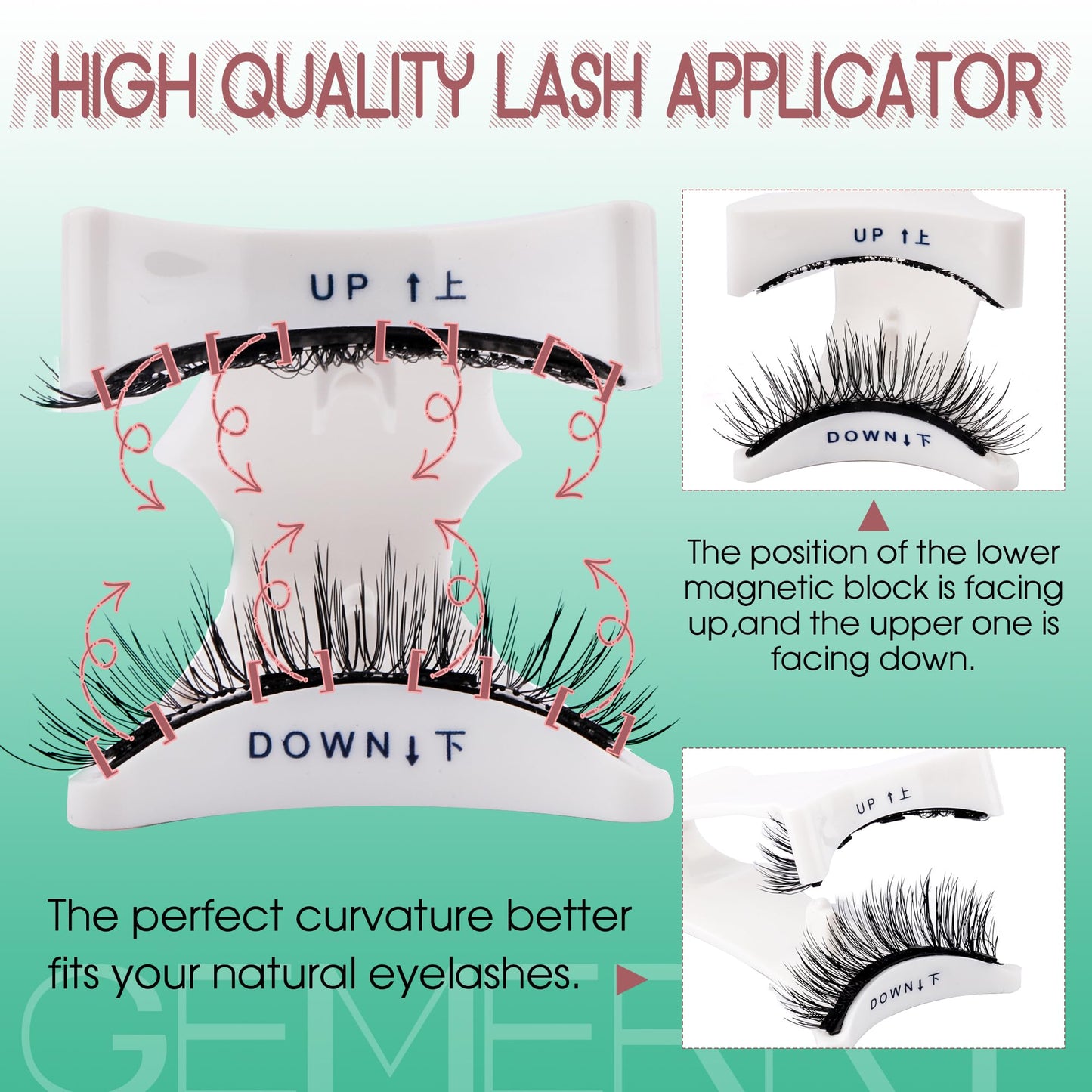 GEMERRY Magnetic Eyelashes with Applicator Natural Look Soft Magnetic Lashes No Glue No Eyeliner Needed Lash Applicator Tool Kit