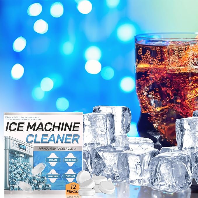 3 Pack 36 Pcs Ice Machine Cleaner Tablets Descaler, Clean Tablets for Ice Makers, Scale Remover for Countertop, Deep Cleaning, Remove Odor
