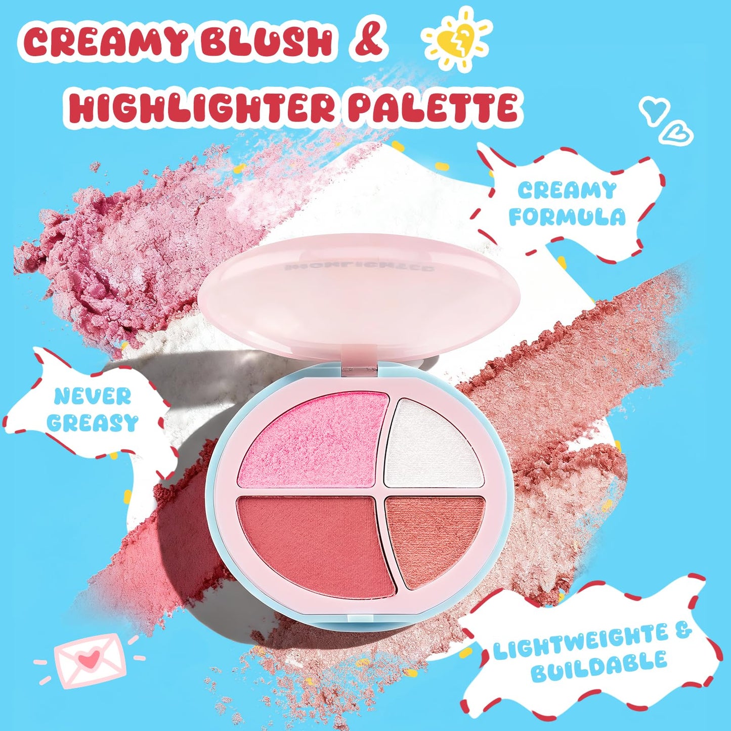 Color Nymph All In One Girls Makeup Kits for Teen Girls & Women Full Kit with Cutie Pie Handbag, Make up Set for Girl with Eyeshadow Blushes Contour Highlighter Lipgloss Mascara Eyeliner and Mirror