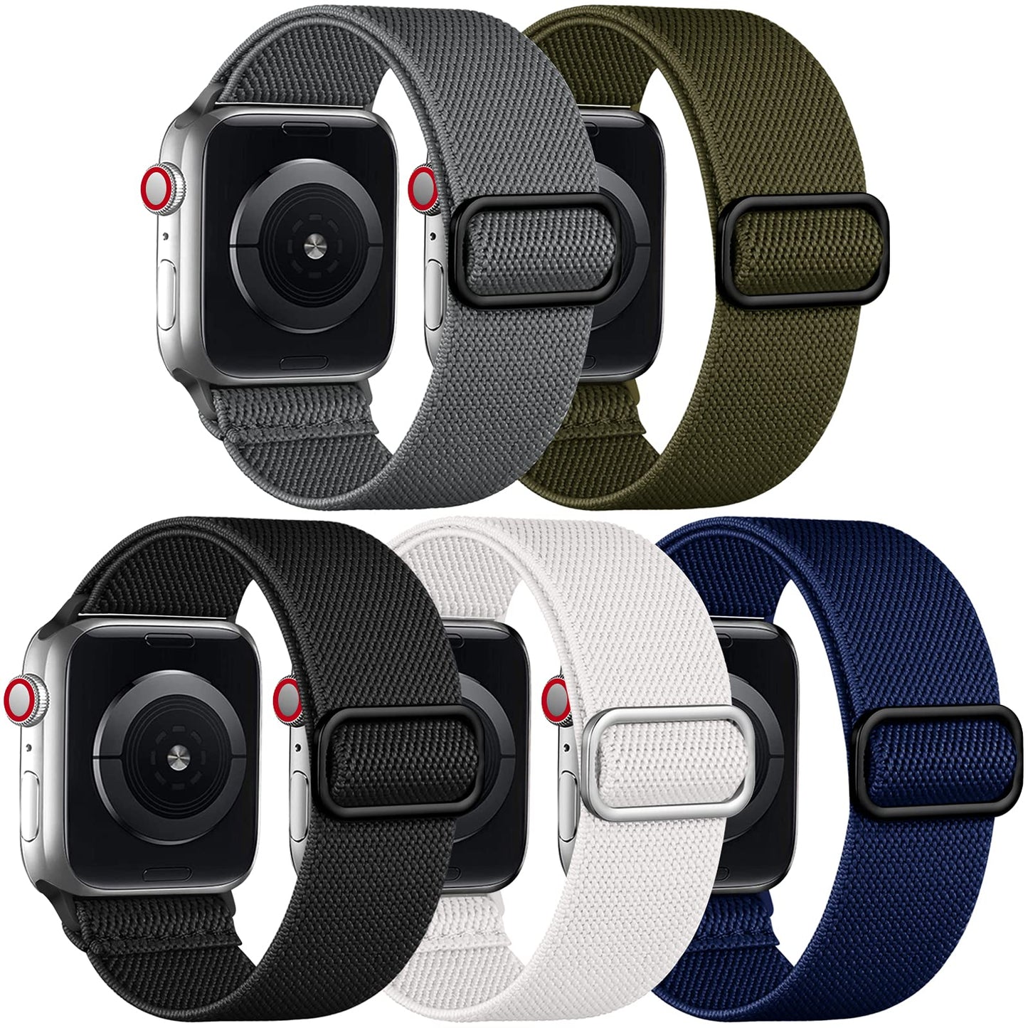 Adorve Compatible with Apple Watch Bands Ultra 3/2/1 49mm 46mm 45mm 44mm 42mm 41mm 40mm 38mm Men Women, Soft Nylon Stretchy Braided Straps for iWatch Bands Series 11/10/9/8/7/6/5/4/3/2/1/SE/SE2/SE3