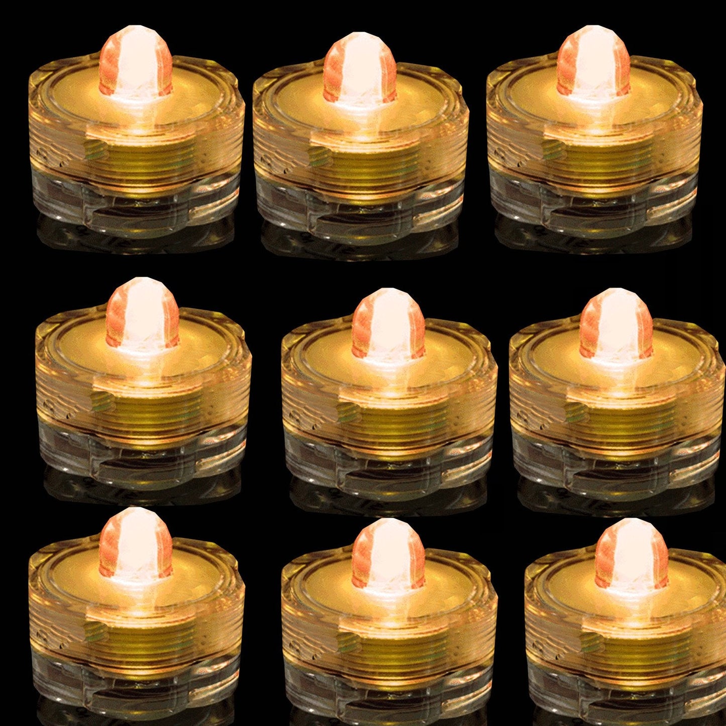 JYtrend Bright LED Floral Tea Light Submersible Lights for Party Wedding (Amber, 30 Pack)