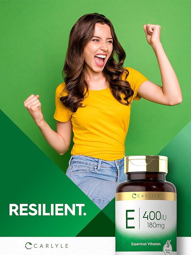 Carlyle Vitamin E Softgel Capsules 400 IU | 180mg | 300 Count | Non-GMO and Gluten Free Formula