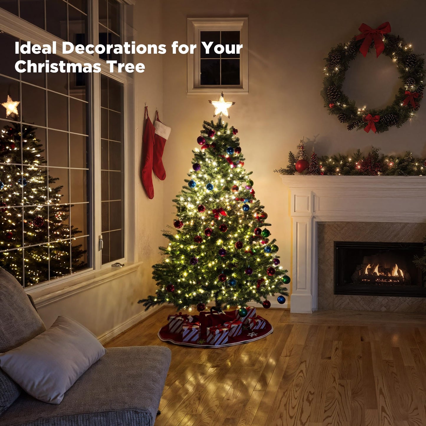 Wbao Christmas Lights Indoor Outdoor 500Led 174Ft  Super Bright Led Christmas String Lights With Ul Certified  8 Lighting Modes  Timer  Memory & Waterproof For Trees  Patio  Party Decor  Warm White