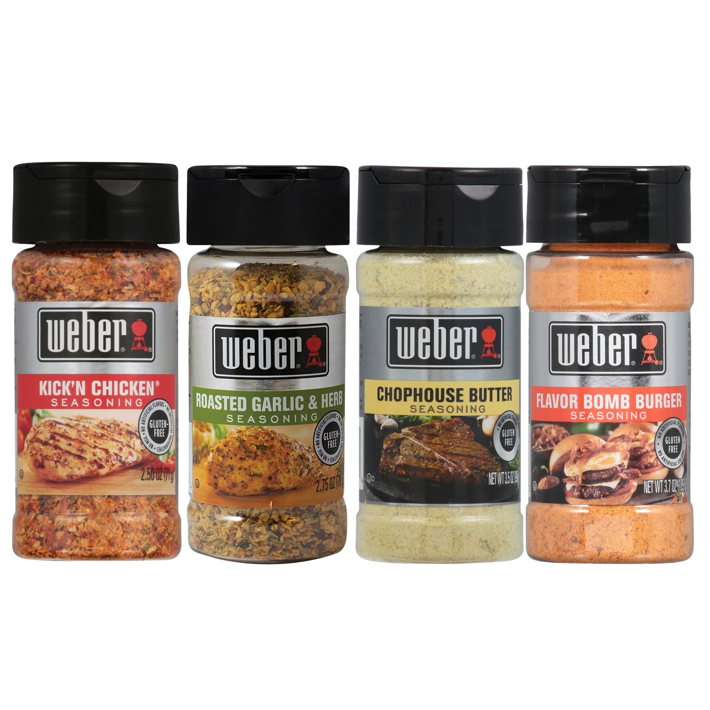 Weber Restaurant Favorites Grilling Spice Set with Roasted Garlic & Herb  Kick n Chicken  Chophouse Butter  and Flavor   Burger Seasonings