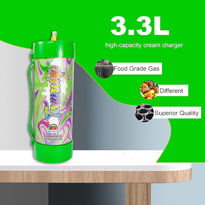3.3L / 2000G Food-Grade Steel Cylinder – Leakproof, Kitchen-Safe, Stainless Steel Compatible Kitchen Tools (2, watermelon)