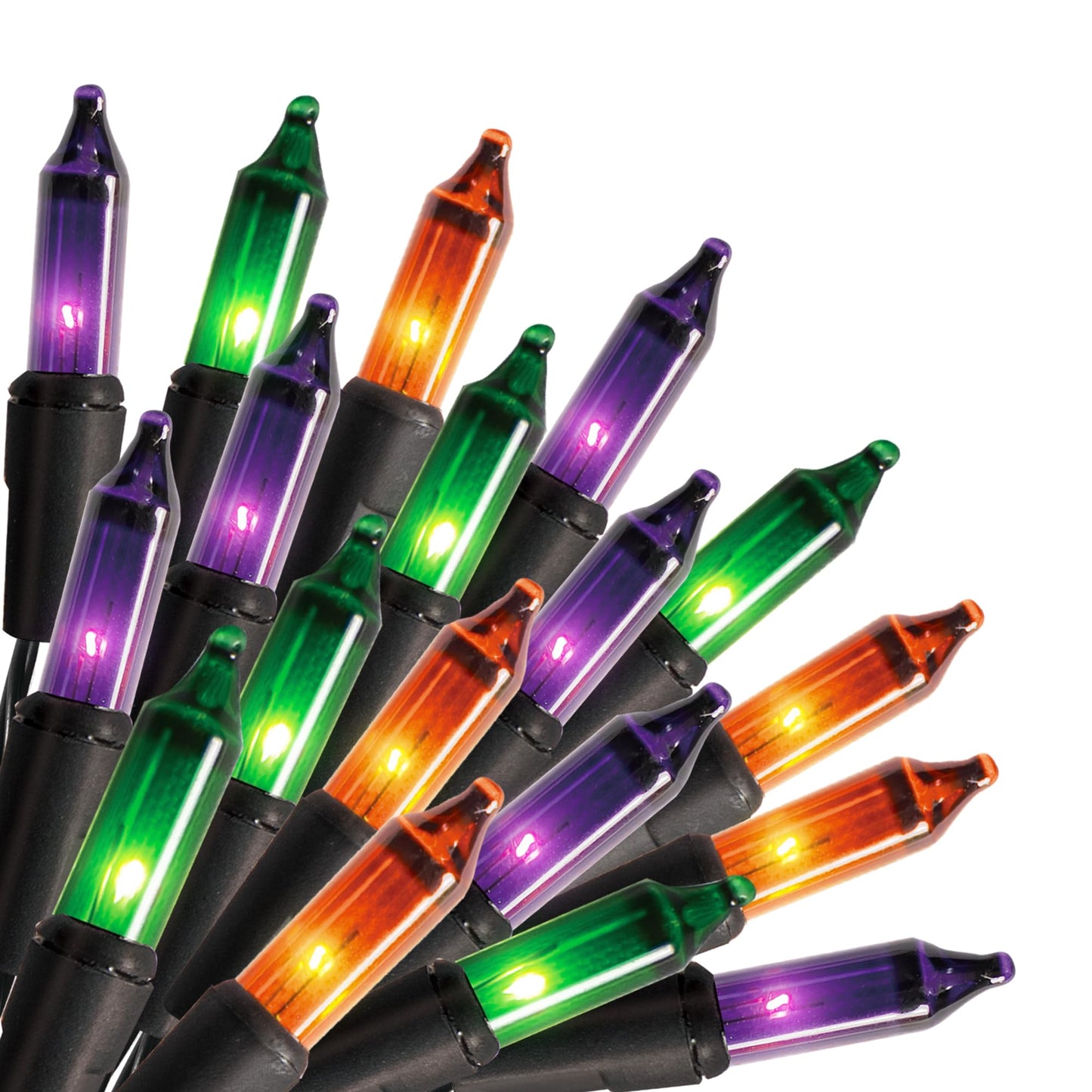 TW SHINE Mini String Lights, 100 Count, 20FT, Waterproof, Purple Orange Green, Model ZF-100-2/SB, Halloween Decorations