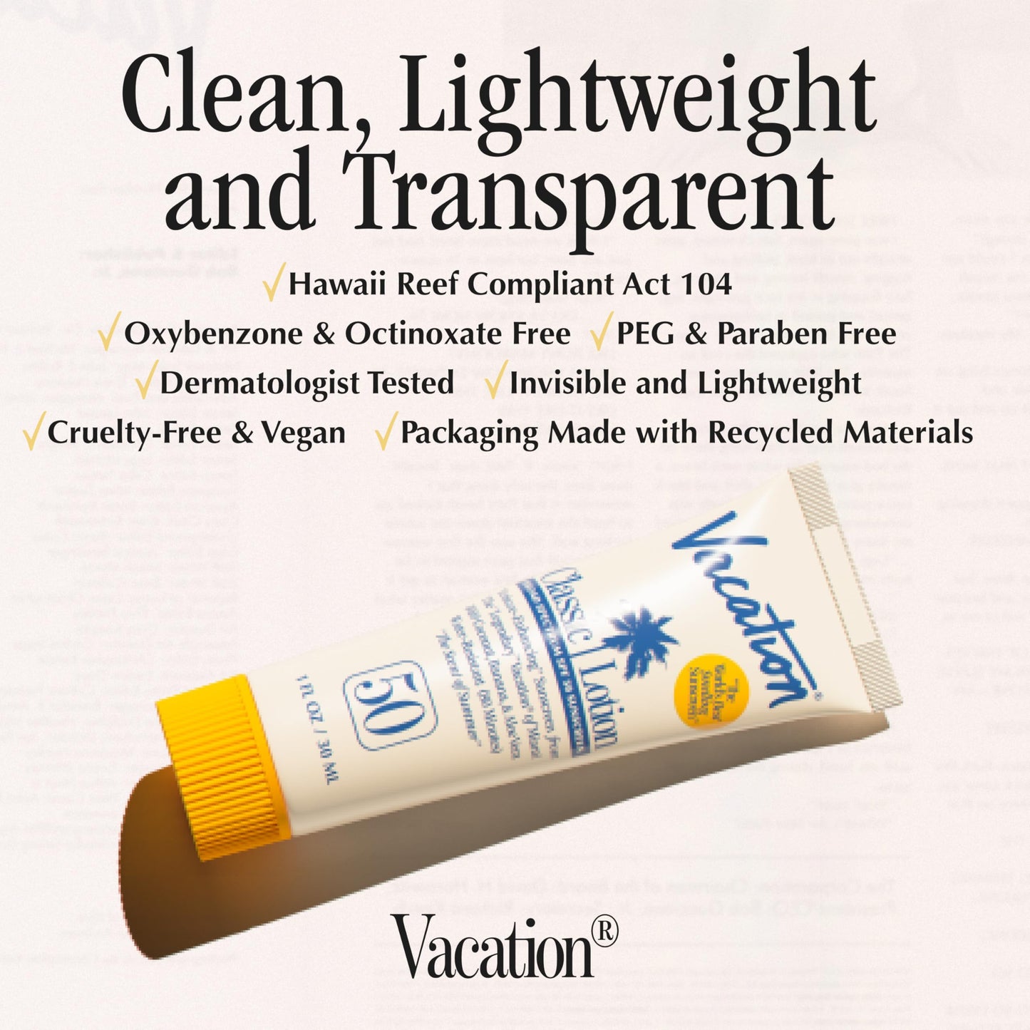 Vacation Mini Classic Lotion SPF 50, Water-Resistant, Mini Sunscreen Bulk Party Favor, Beach Must Haves, Traveling Essentials, S
