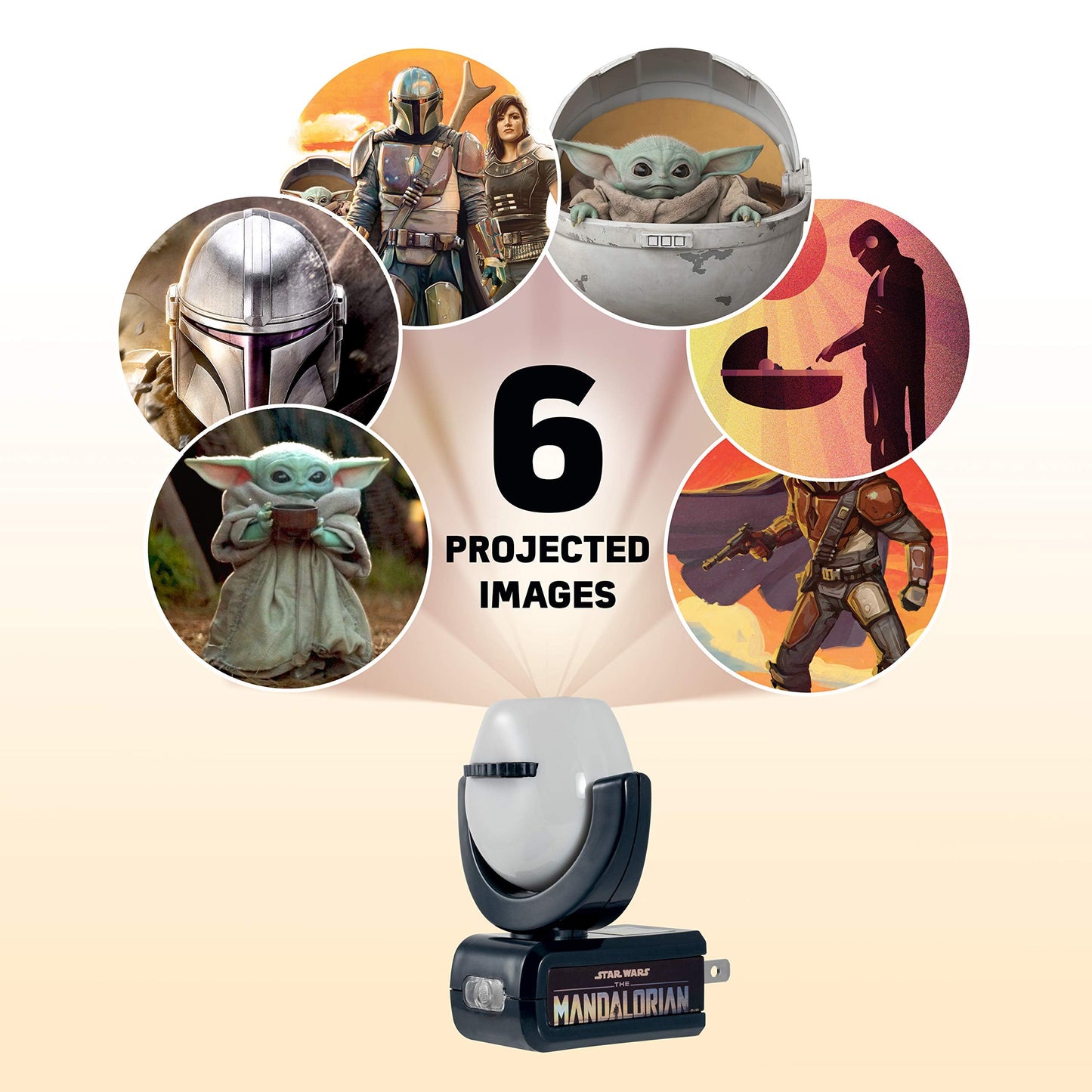 Projectables Mandalorian Led Night Light, Galaxy Projector, 1 Pack, Black, Model 53216, Ideal For Kids Bedroom, Nursery, And Playroom