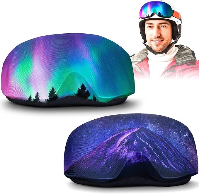 TOODOO 2 Pieces Ski Goggle Cover Microfiber Protective Ski Snowboard Protectors for Snow goggles and Helmet Cover