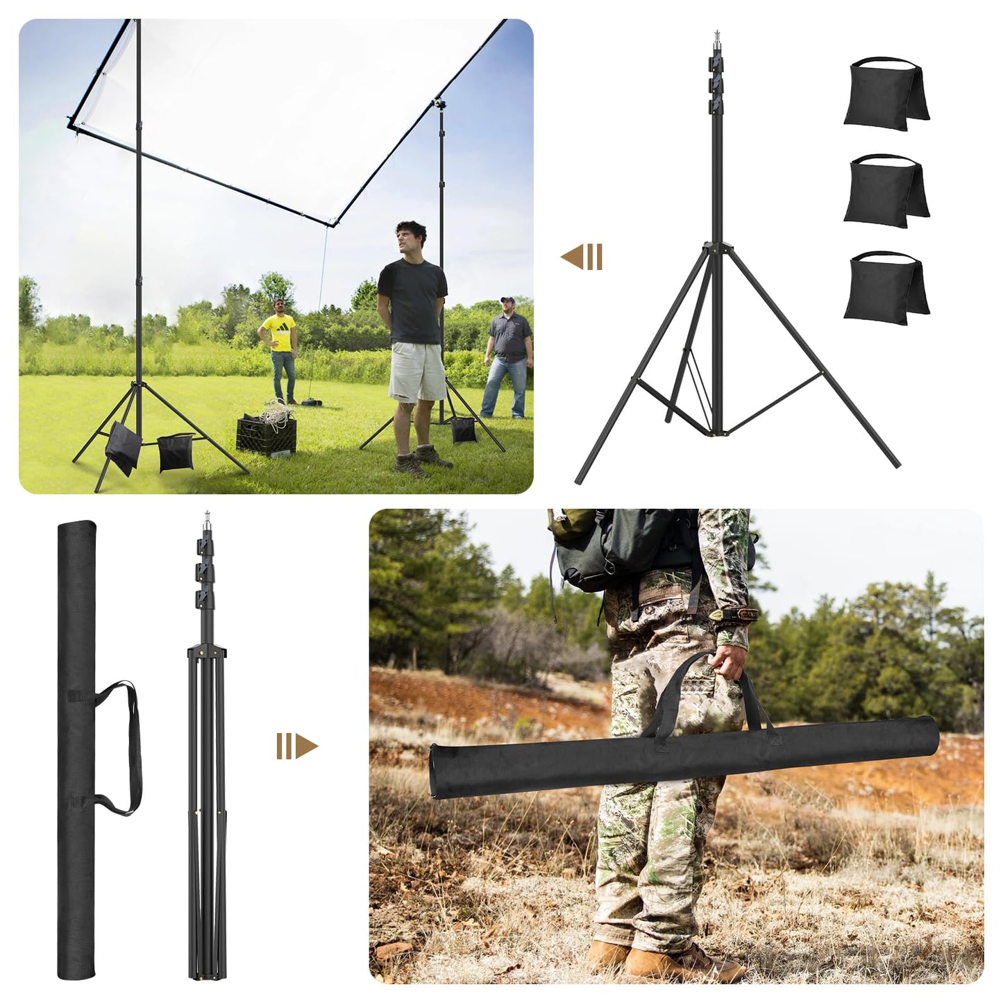 16.4' Sky High Tripod Tall Video Camera Sports Tripod Stand, Sdfghj 16.4ft/197inch/500cm Heavy Duty Photography Light Stand for Filming Recording Gopro Sport Game Photo