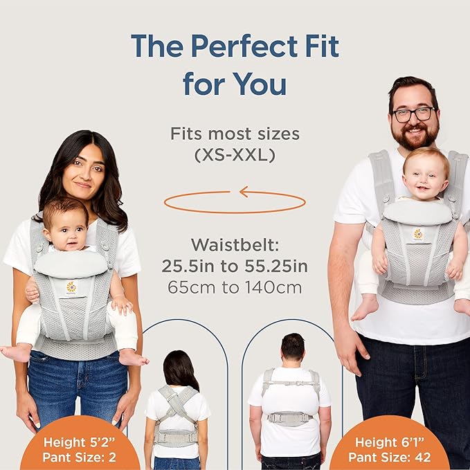 Ergobaby Omni Dream Cotton Baby Carrier Newborn to Toddler - Breathable Baby Carrier for Summer - All-Position Carriers for Newborn to Toddler with Lumbar Support (7-45 lbs) - Cotton, Oynx Black