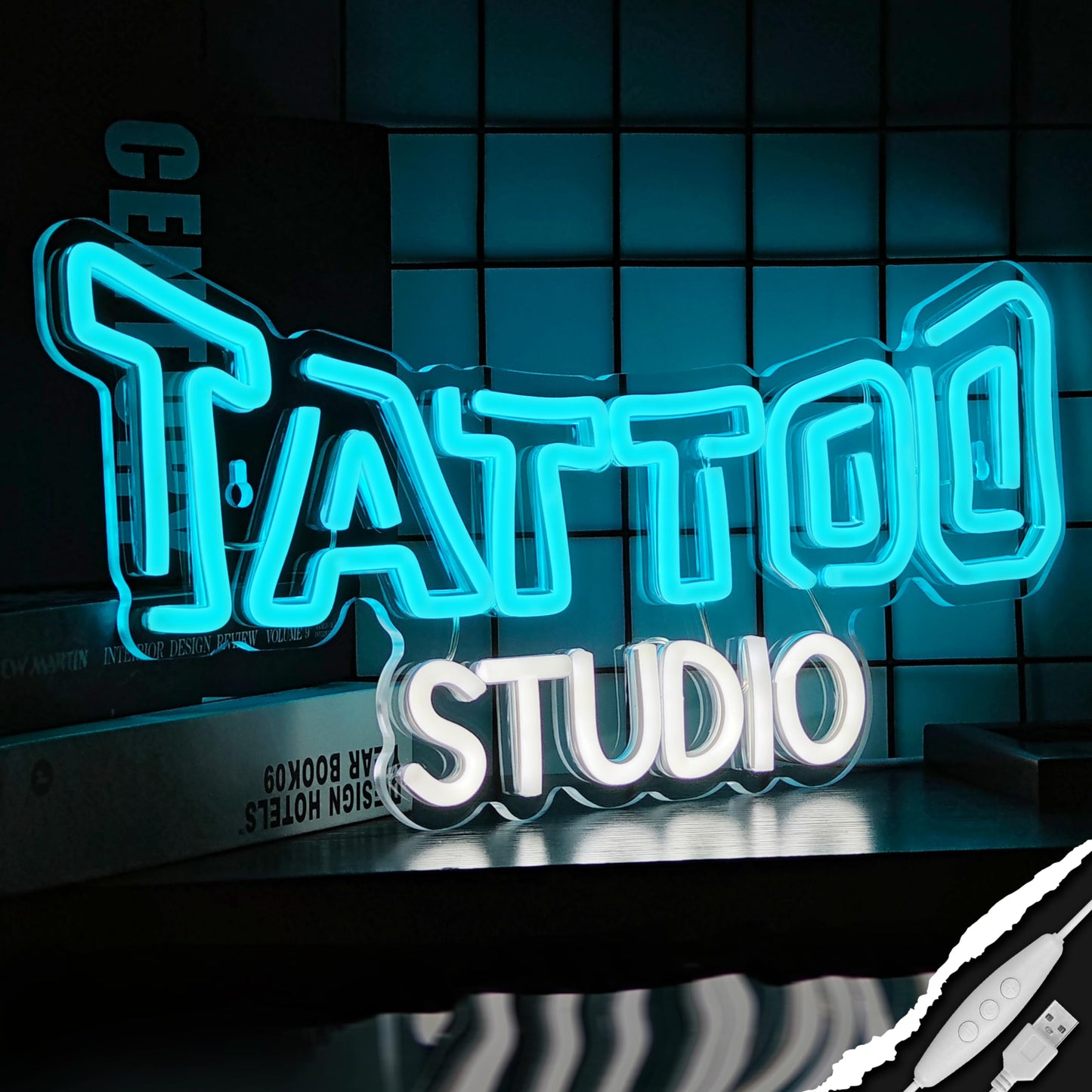 Tattoo Neon Sign Dimmable Tattoo Studio Neon Light For Tattoo Salon Studio Shop Business Logo Bedroom malt-inspired Bar Pub Garage Man Cave Decor Usb Powered Christmas Birthday Gift