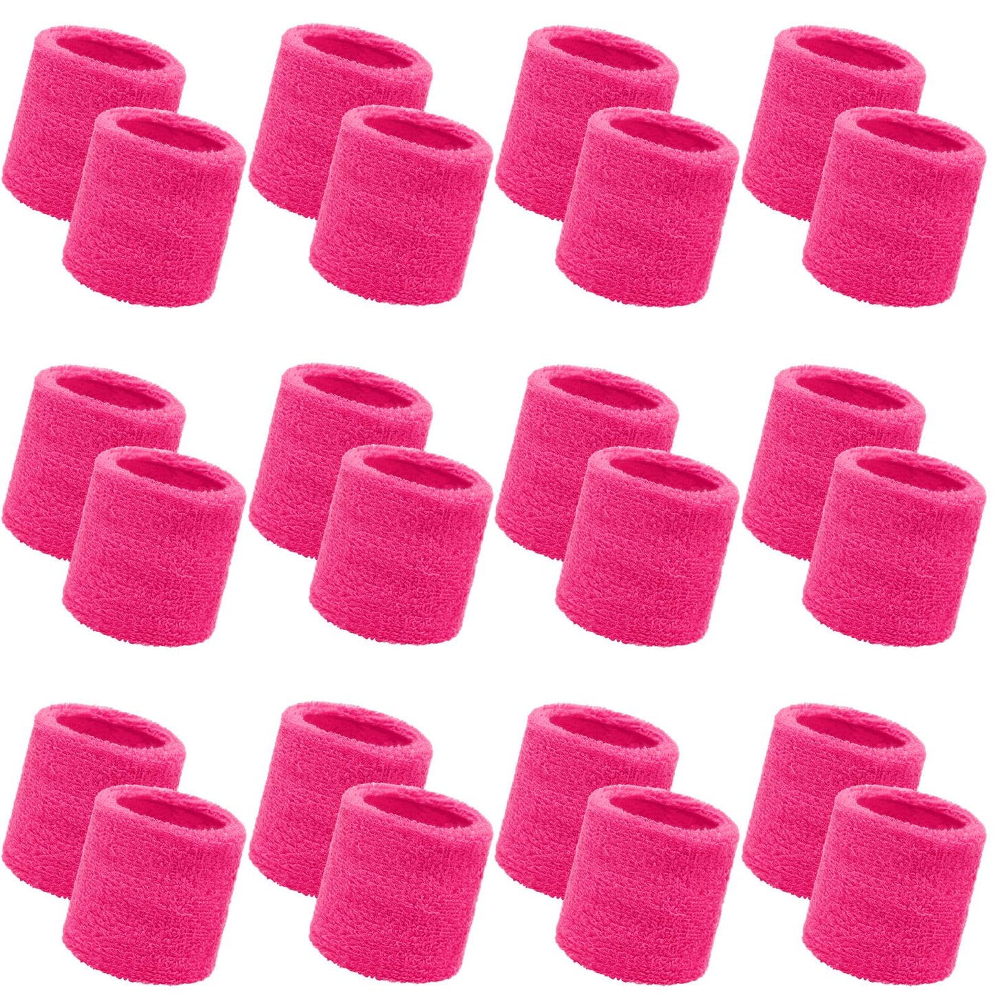 Bememo 24 Pcs Neon Wristbands for Kids End of The Year Student Gifts Bulk Tennis Wrist Sweatbands 80s Neon Youth Basketball Wris