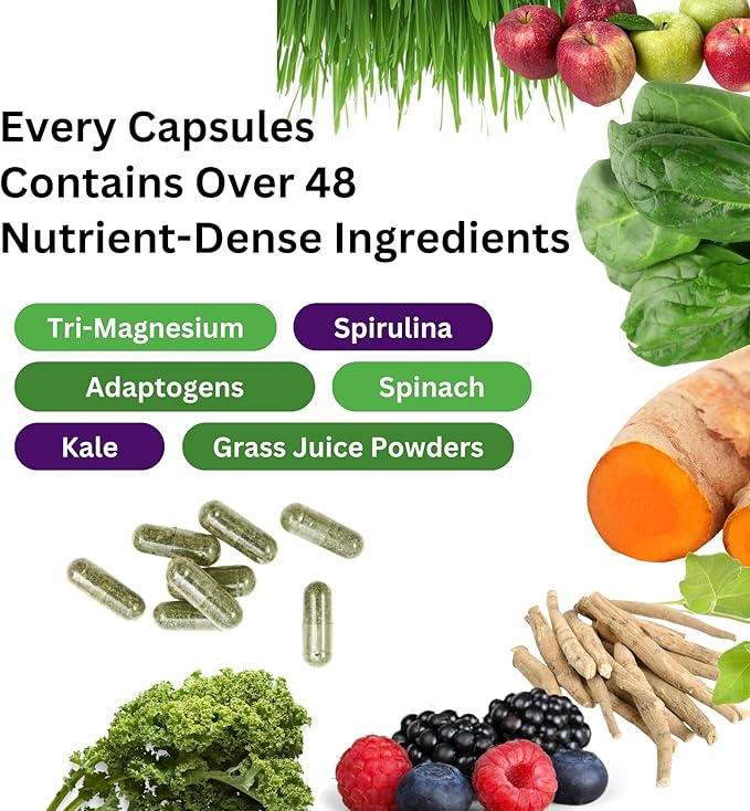 Paradise Herbs Earth's Blend Women's Once Daily Multivitamin with Iron 60 Capsules & Earth's Blend Magnesium, 90 Capsules Bundle