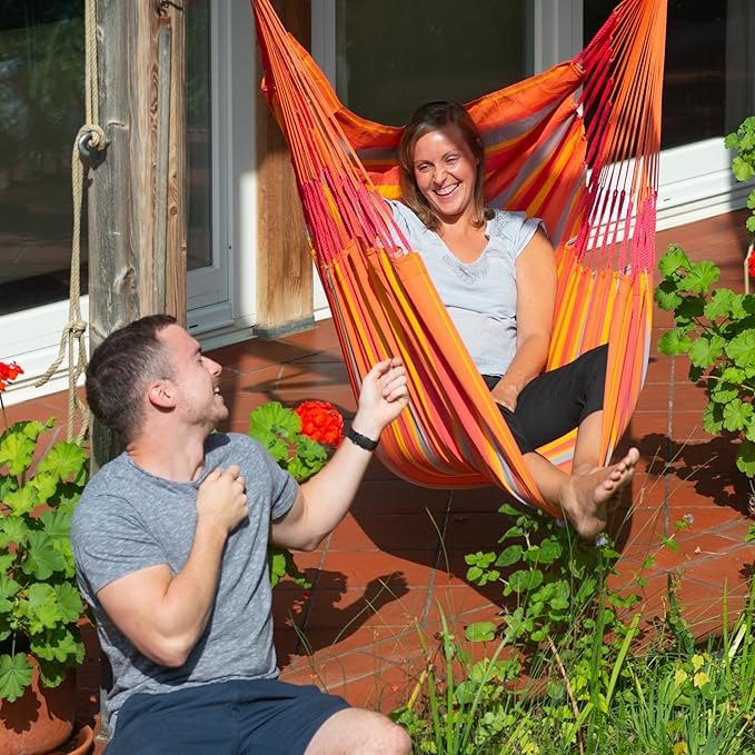 LA SIESTA® - Medium Basic Domingo Hammock Chair & TreeMount - Weather & Tear Resistant Hanging Chair w/Suspension Kit for Trees Beams & Posts - Bedroom Patio Outdoor Indoor Hammock Chair - Toucan