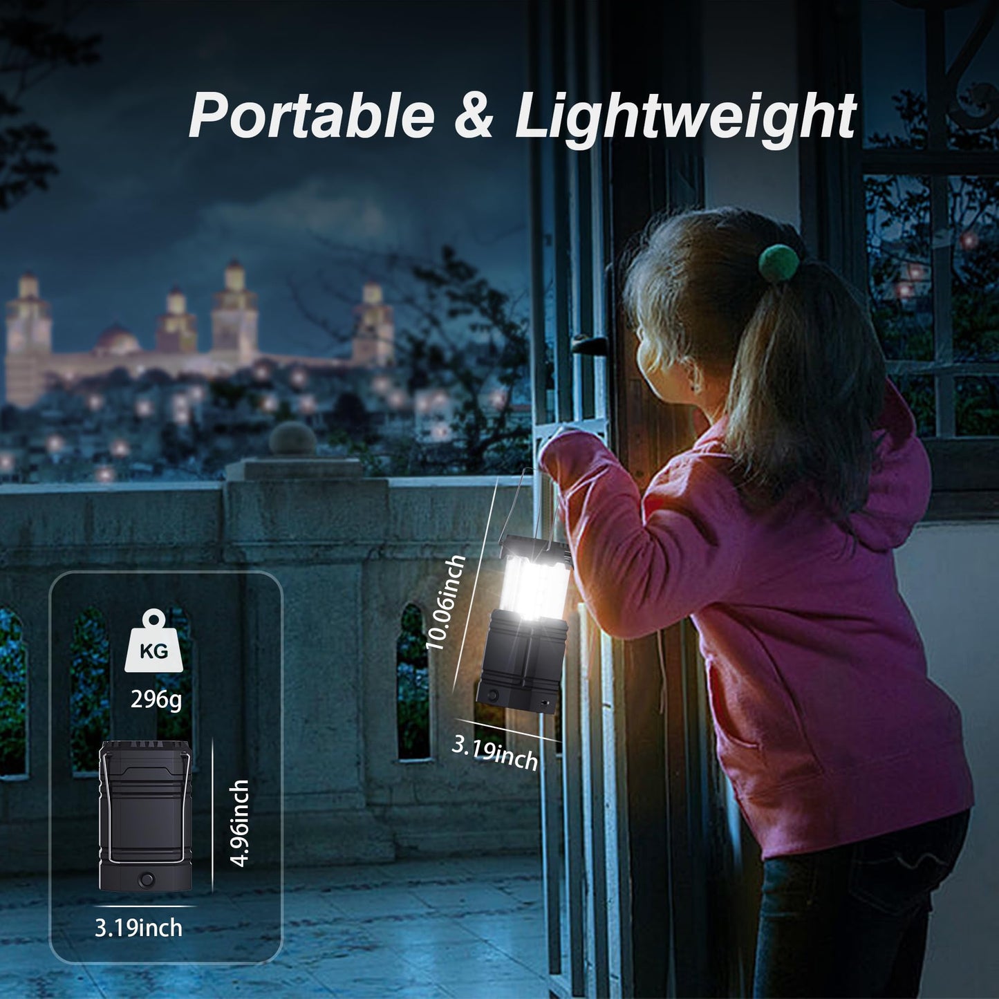 Mesqool 3000 Large Capacity Hand Crank Solar Camping Lantern, Ultra Bright LED, USB Charger, Black, Model CL1000