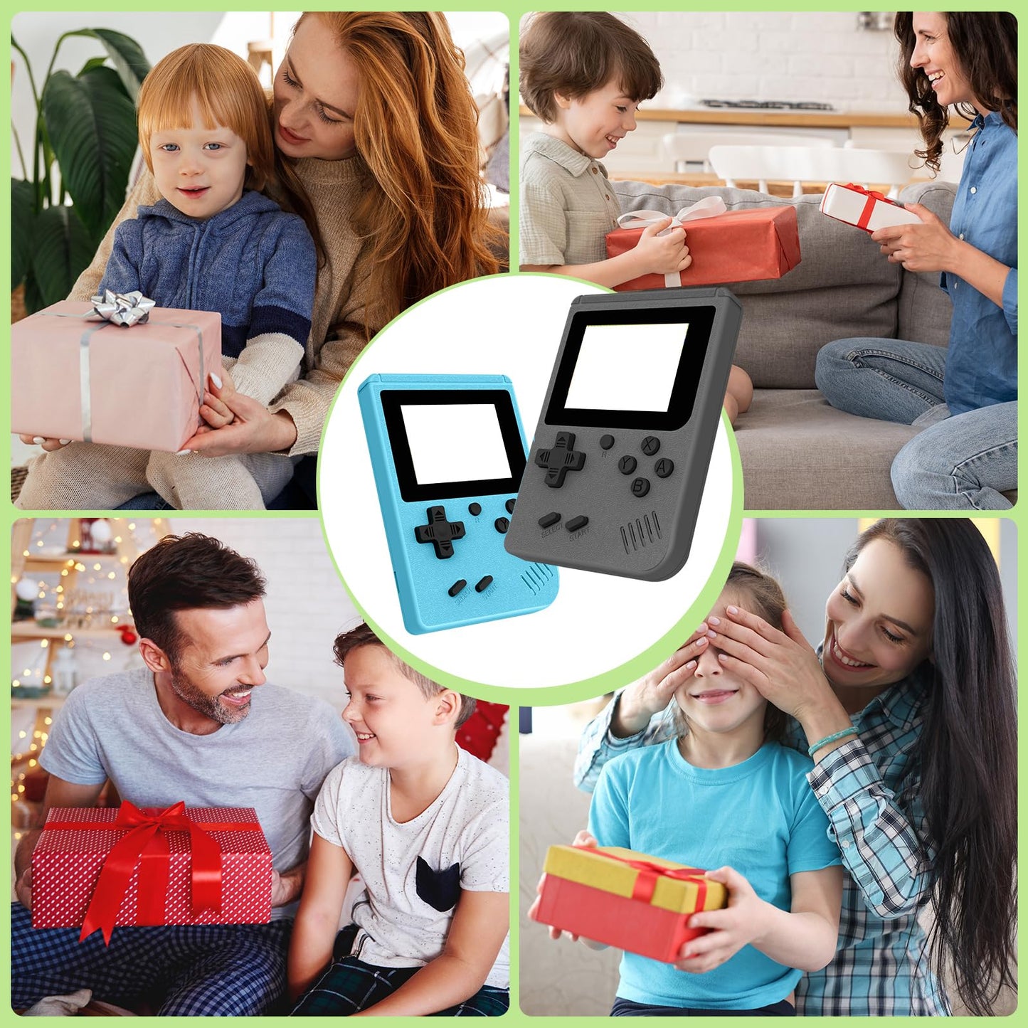 Retro Handheld Game, 3.0 inch LCD Screen Portable Gaming, 1020mAh Rechargeable Battery, Mini Electronic Gaming Player Xmas Birthday-Blue