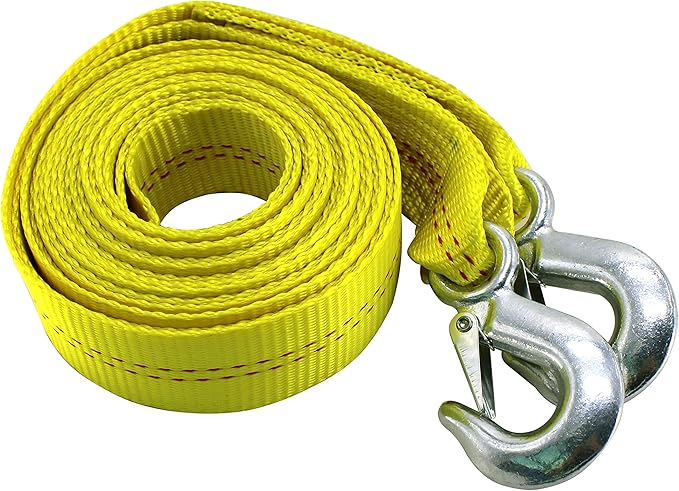 HFS(R) Heavy-Duty Tow Strap with Hooks | 10,000-Pound Capacity | Woven Polyester Webbing |HD Truck Recovery, ATV Towing, a...