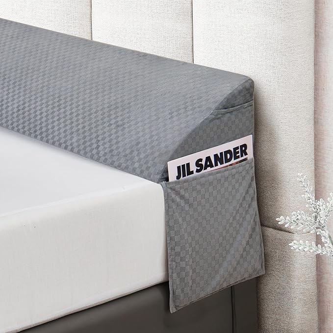 Wedge Pillow for Headboard - Queen Size Bed Wedge Pillow Headboard, Bed Wedge Gap Filler, Pillow Wedge for Headboard Gap - Fill The Gap (0-8") Between Headboard and Mattress (60"x10"x6")