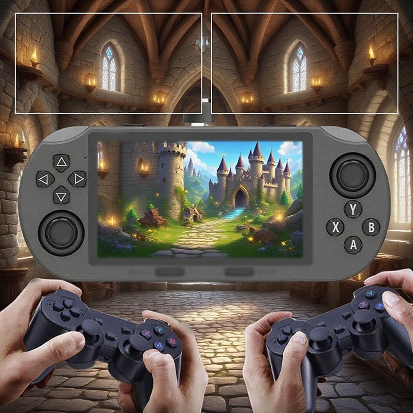 SF3000 Retro Handheld Game Console, Consola Portátil, Handheld Retro Game Consoles, Multiple Simulators Hd Games Retro Video Console, 4.5’’ IPS Screen