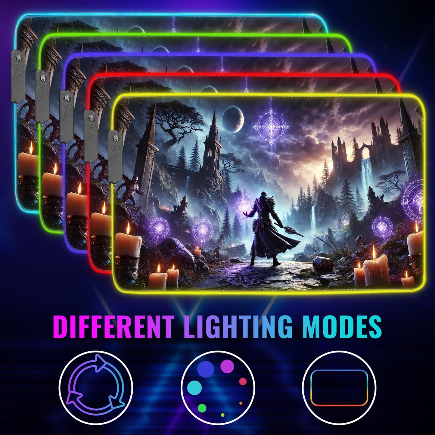 Nexus Elite Gaming Mouse Pad - Desk Mat Gaming Mouse Pad , Medium Extra Large Extended Big Long Huge XL XXL and XXXL RGB LED Light Mousepad For a Computer , PC Mats Mousepads Sorcerers Fate