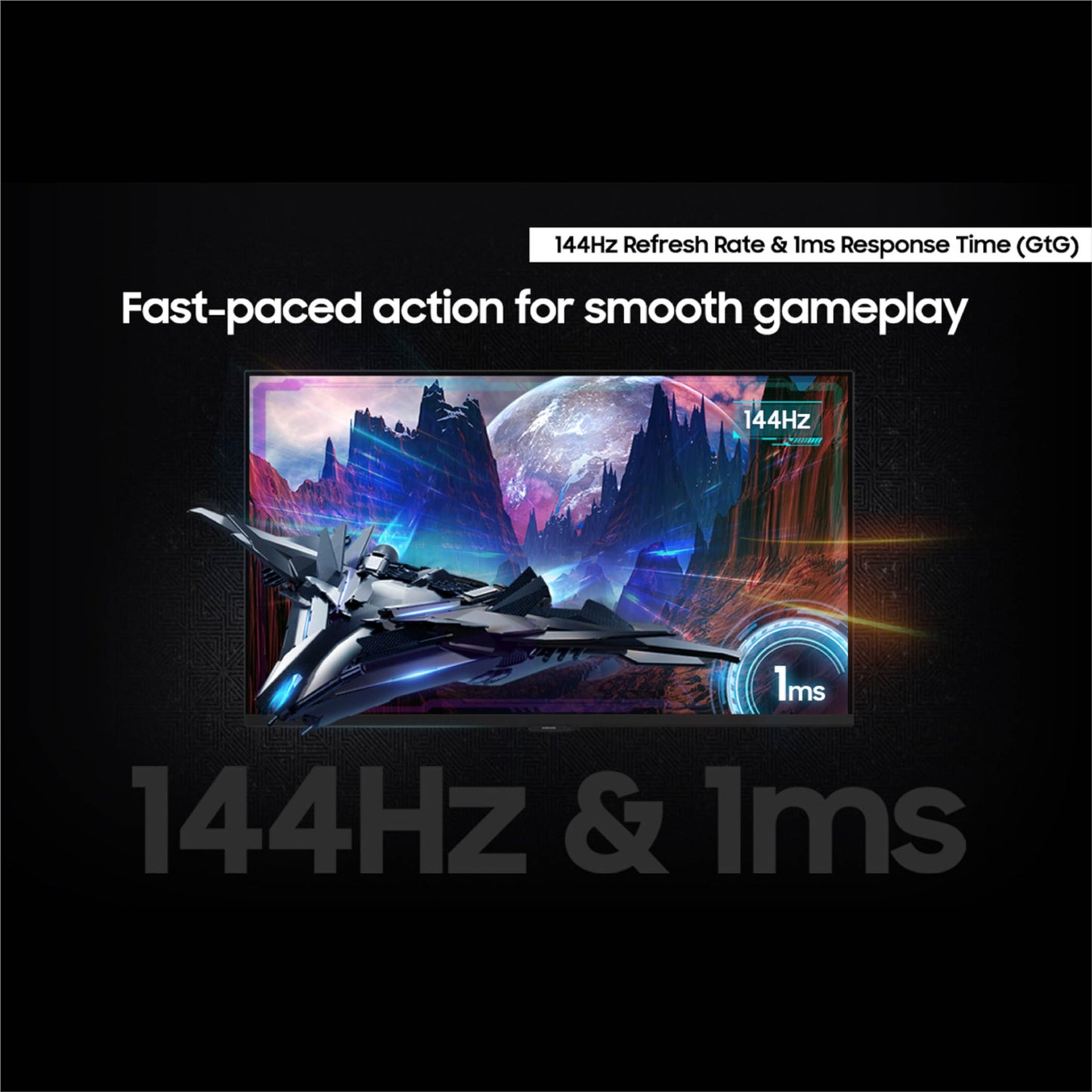 Samsung 32” Odyssey G7 (G70D) 4K UHD IPS 144Hz 1ms(GtG) Smart Gaming Monitor, G-Sync Compatible, AMD Freesync Premium, Vivid Colors, Adjustable Stand, Black Equalizer, LS32DG702ENXZA