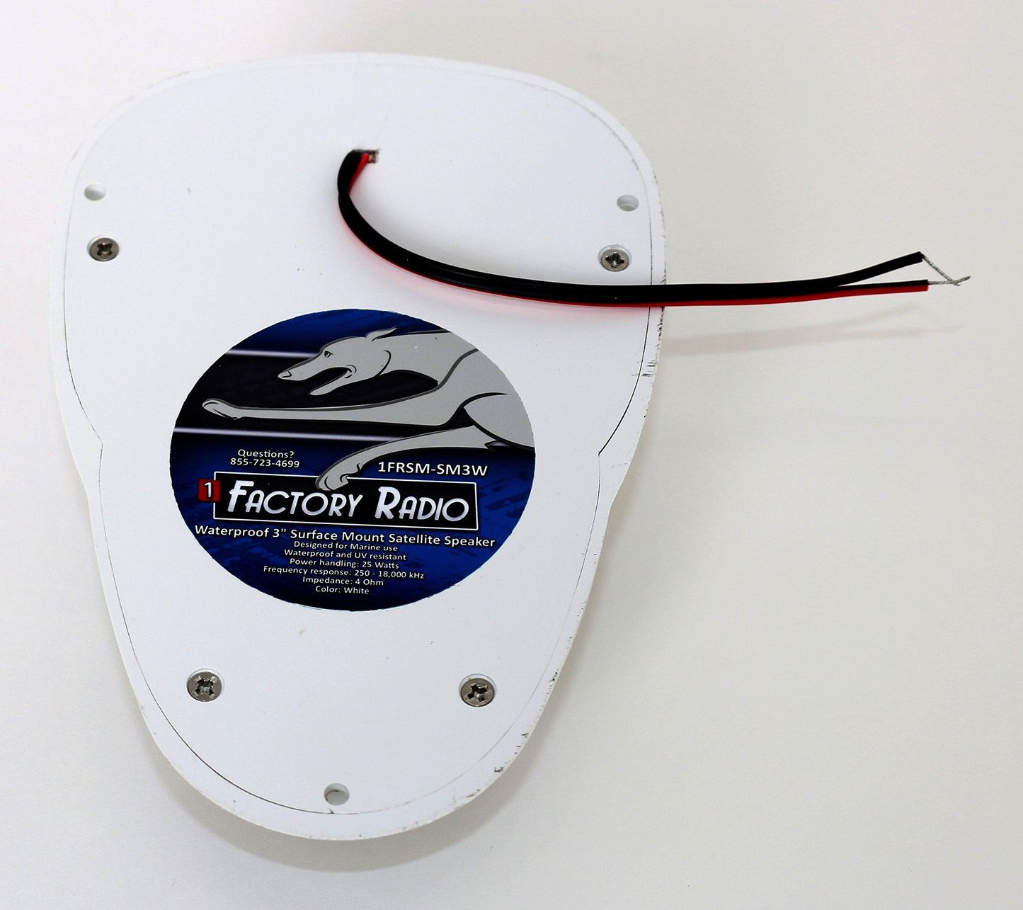 1 Factory Radio White 3 Inch Waterproof Surface Mount Satellite Speaker 25 Watts Marine Spa Rv