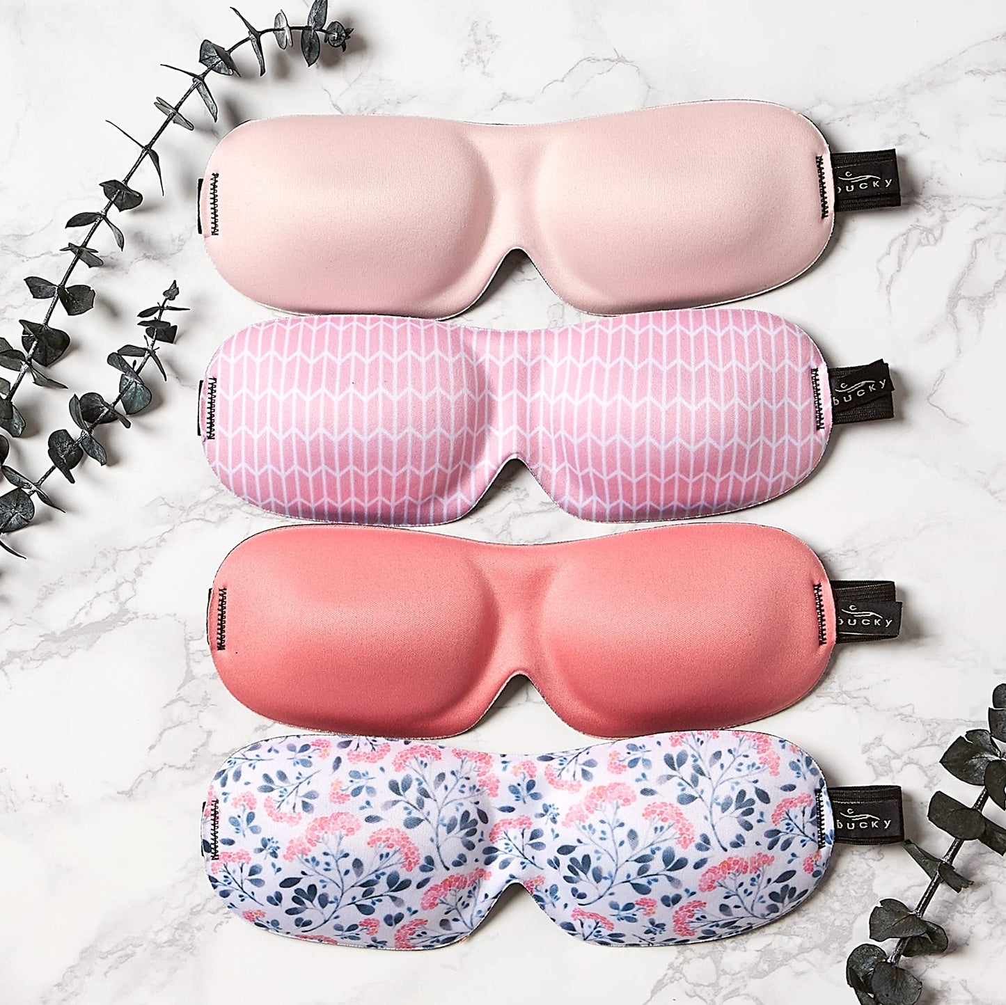 Bucky 40 Blinks No Pressure Solid Eye Mask for Sleep & Travel, Peony Pink, One Size