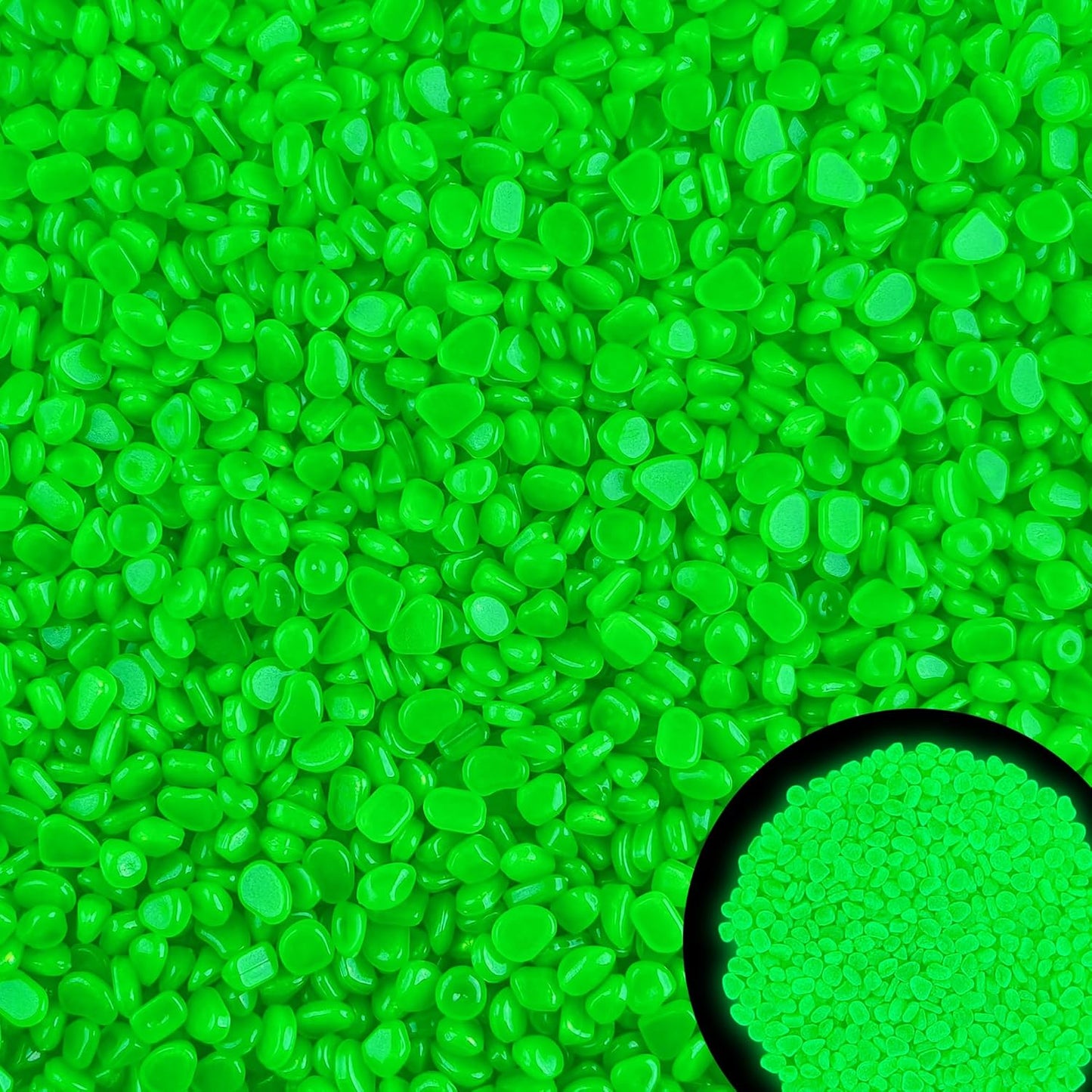 500pc Glow in The Dark Outdoor Rocks Glow in The Dark Fish Rocks Glowing Rocks for Garden Luminous Stones for Aquarium Glowing Stones for Driveway Walkway Patio Lawn Yard,Green