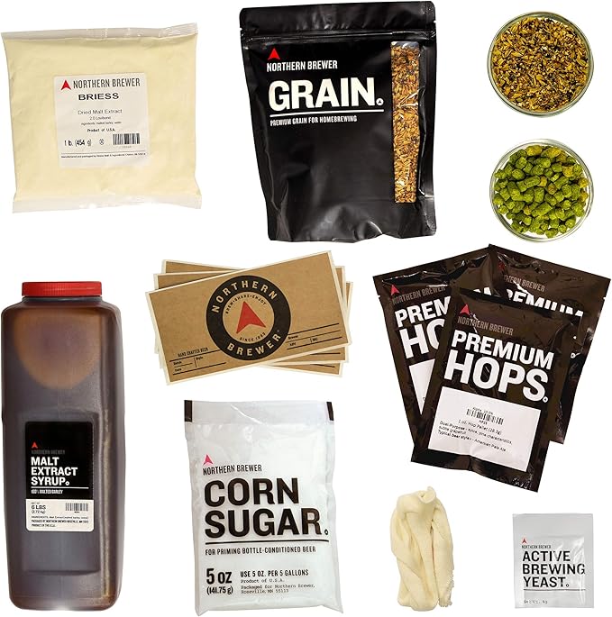 Northern Brewer - Essential Brew. Share. Enjoy. HomeBrewing Starter Set, Equipment and Recipe for 5 Gallon Batches (Block Party Amber)