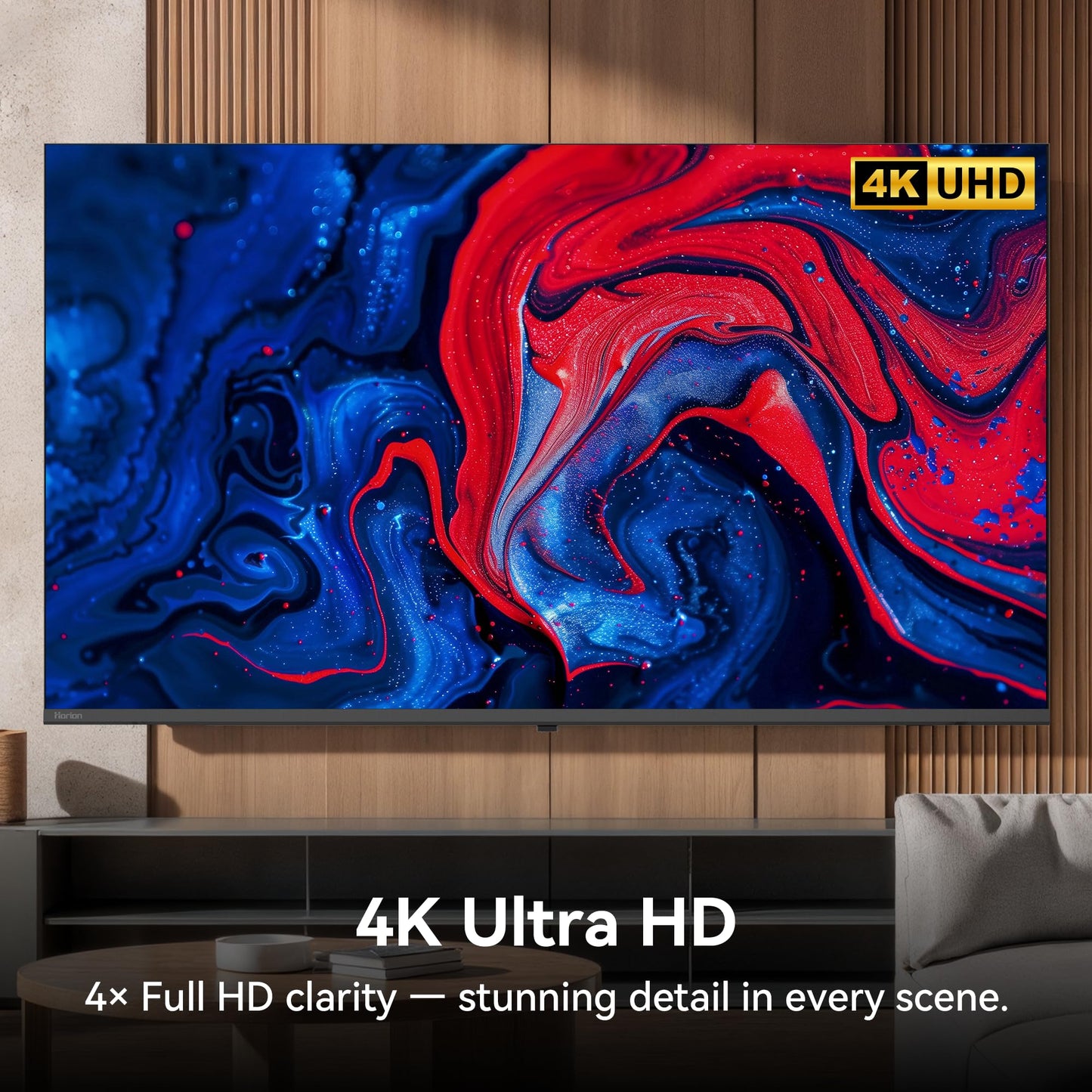 HORION 65 Inch Smart TV, 4K UHD LED TV with WebOS 22, Ultra Slim Television with Mega Contrast, HDR10, Dolby Audio, Streaming Live, Compatible with Miracast and Airplay (P6D Series, 2025)