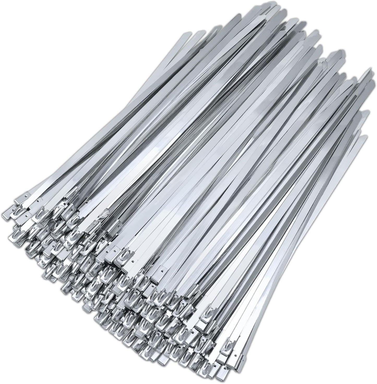 Foneso Metal Zip Ties (7.9 Inch 1000PCS), 304 Stainless Steel Short Zip Ties Multi-Purpose Heavy Duty Self-Locking Cable Ties for machinery, fence, vehicles, farms, cables, pipesas well