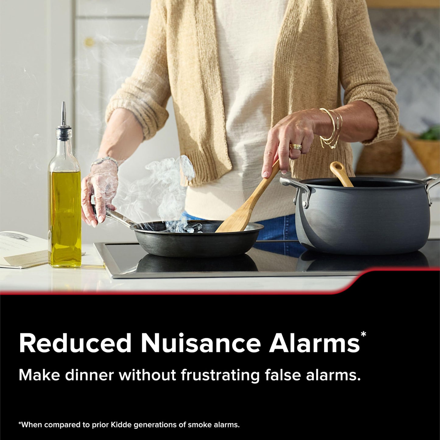 Kidde Hardwired Kidde App Enabled Smart Smoke Detector with AA Backup Battery, Interconnected Alarm