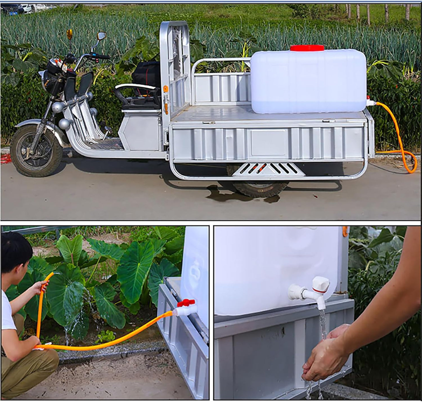 Plastic Portable Water Tank with Spigot for Camping Large Capacity Water Storage Tank Water Container for Emergency Storage Household Outdoor Camping RV Self-Driving(Size:110L/30gallon)