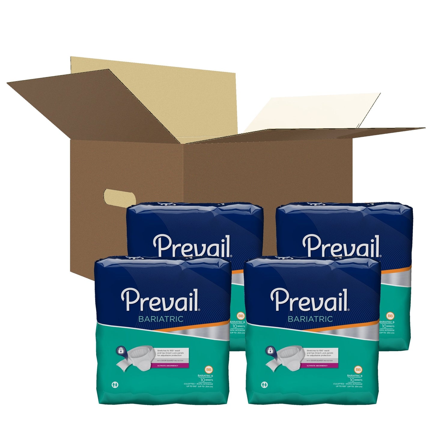 Prevail Specialty Brief, Bariatric B, to 100 Inch Waist, Heavy Absorbency, PV-094 - Case of 40
