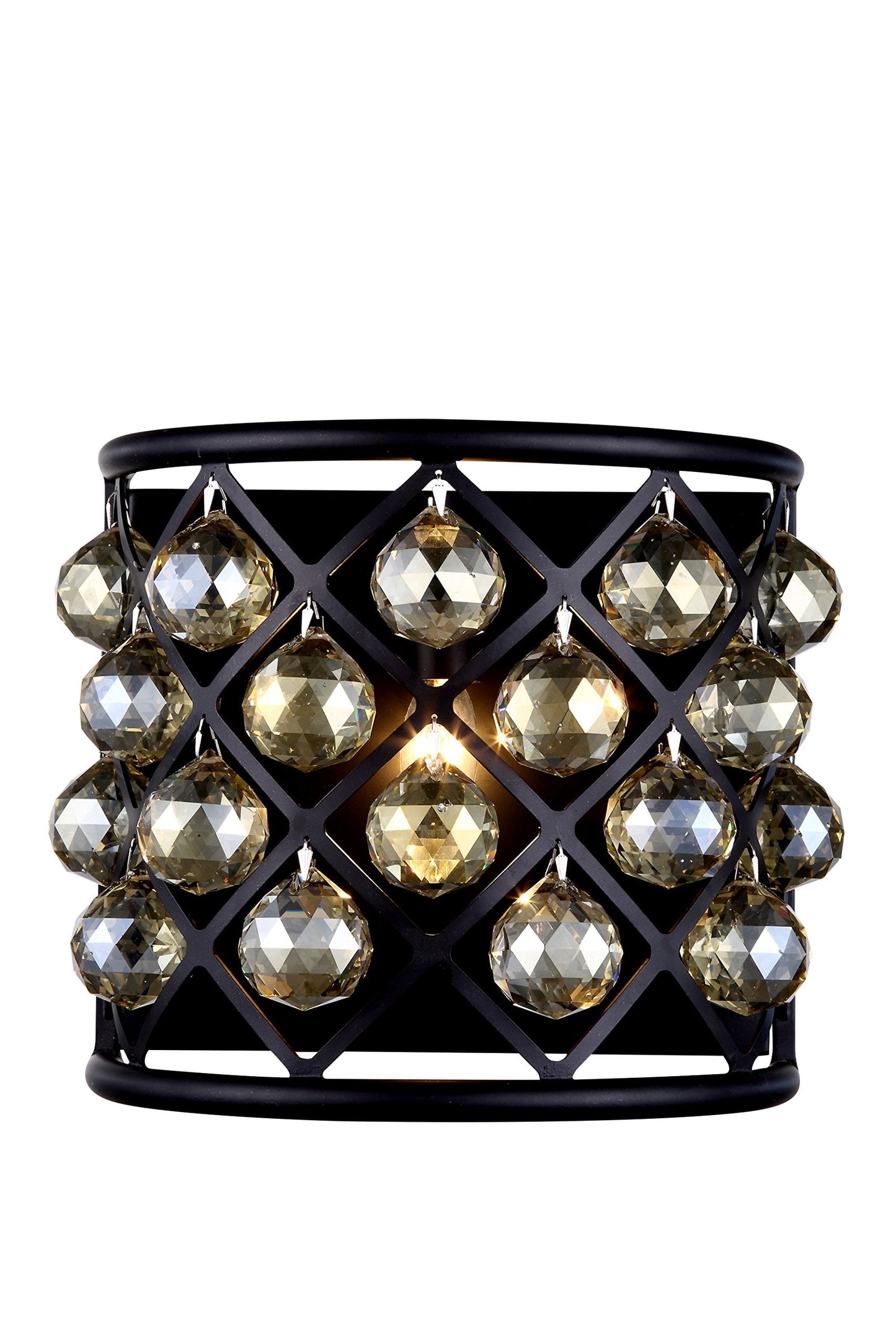 Elegant Lighting 1-Light Wall Sconce, 11.5in x 10.5in, Mocha Brown Finish, Crystal, Model 1214W11MB/RC