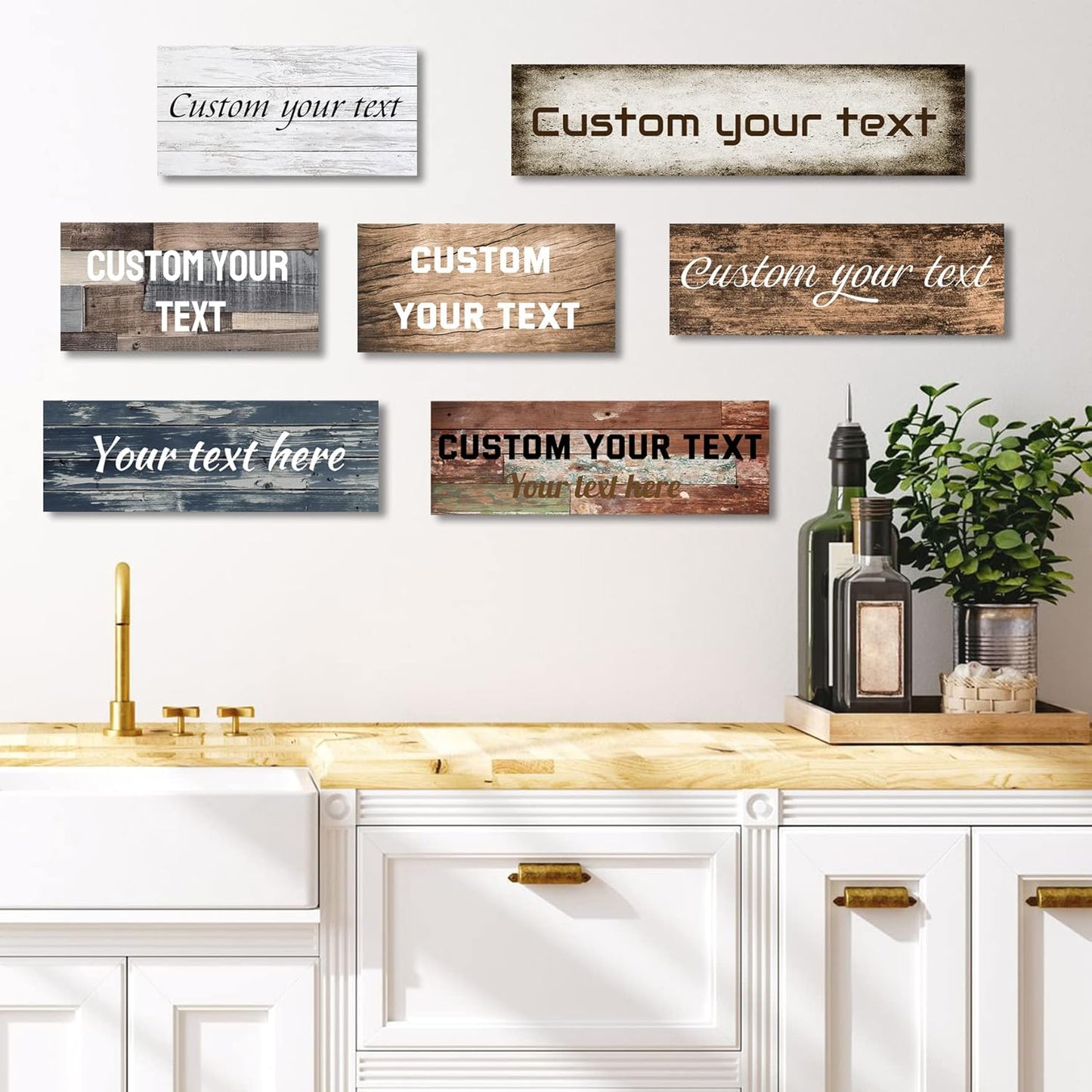 LZIMU Custom Signs for Wall Personalized Canvas Prints Sign with Your Text Customized Family Sign Wall Art for Rustic Farmhouse Home Decor (12"x24")