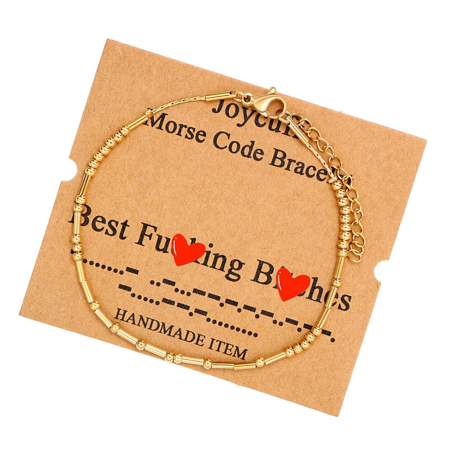 JoycuFF Morse Code Bracelets for Women Best Funny Inspirational Gifts for Best Friend Mom Sister Daughter Birthday Mother's Day