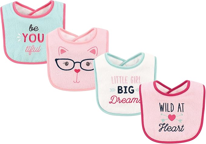 Luvable Friends Unisex Baby Cotton Terry Drooler Bibs with Fiber Filling