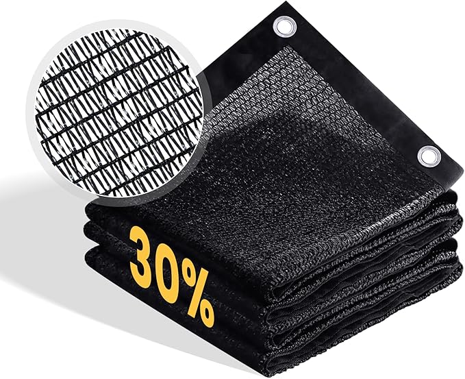 VICLLAX 30% Shade Cloth, 4x13FT Durable Black Mesh Trap with Every 3 FT Grommet, Sun Shade Fabric Netting for for Plants Cover, Greenhouse, Chicken Coop, Barn Kennel, Garden Patio