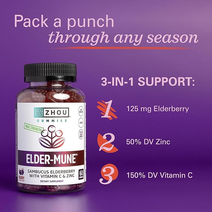 ZHOU Nutrition Elderberry Gummies & L'il Critters Gummy Multivitamin, 60 & 190 Gummies