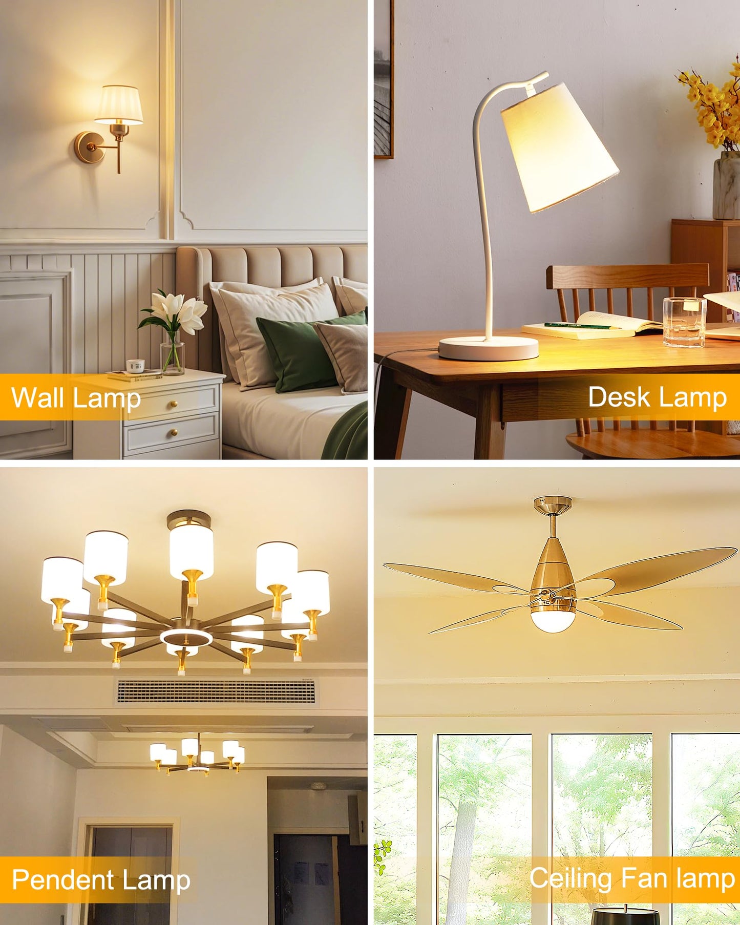 A15 Led White Light Bulbs 3000K 2Pack  E26 Base Warm White Lighting For Refrigerator  Bedroom  Ceiling Fan Lights  Living Room  Indoors&Outdoors  5W Equivalent 40Watt  500 Lumens  Non-Dimmable