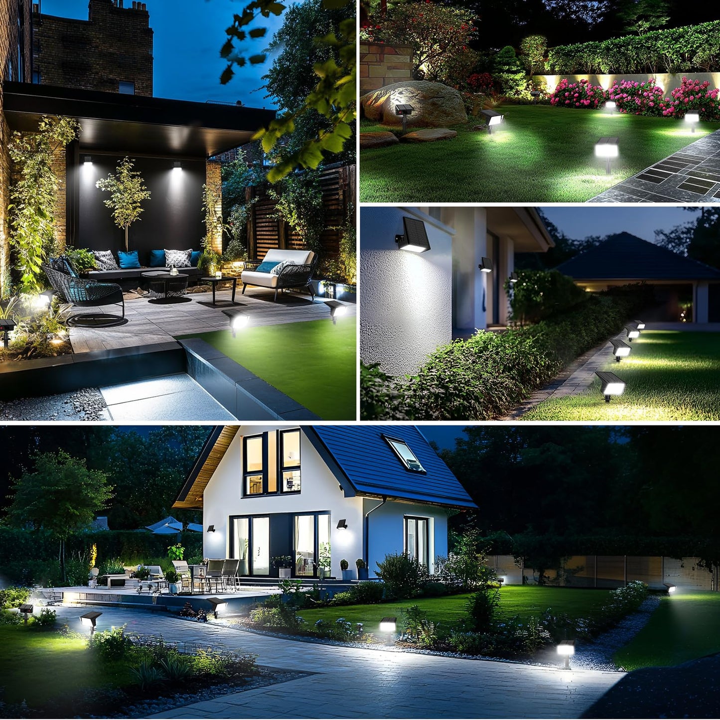 Lamkeep Solar Spot Lights Outdoor With 60 Led & Auto On/Off  2 Pack Solar Lights Outdoor Waterproof Ip68 With 3 Lighting Modes  2-In-1 Solars Landscape Light For Outside  Garden  Yard(Cool White)